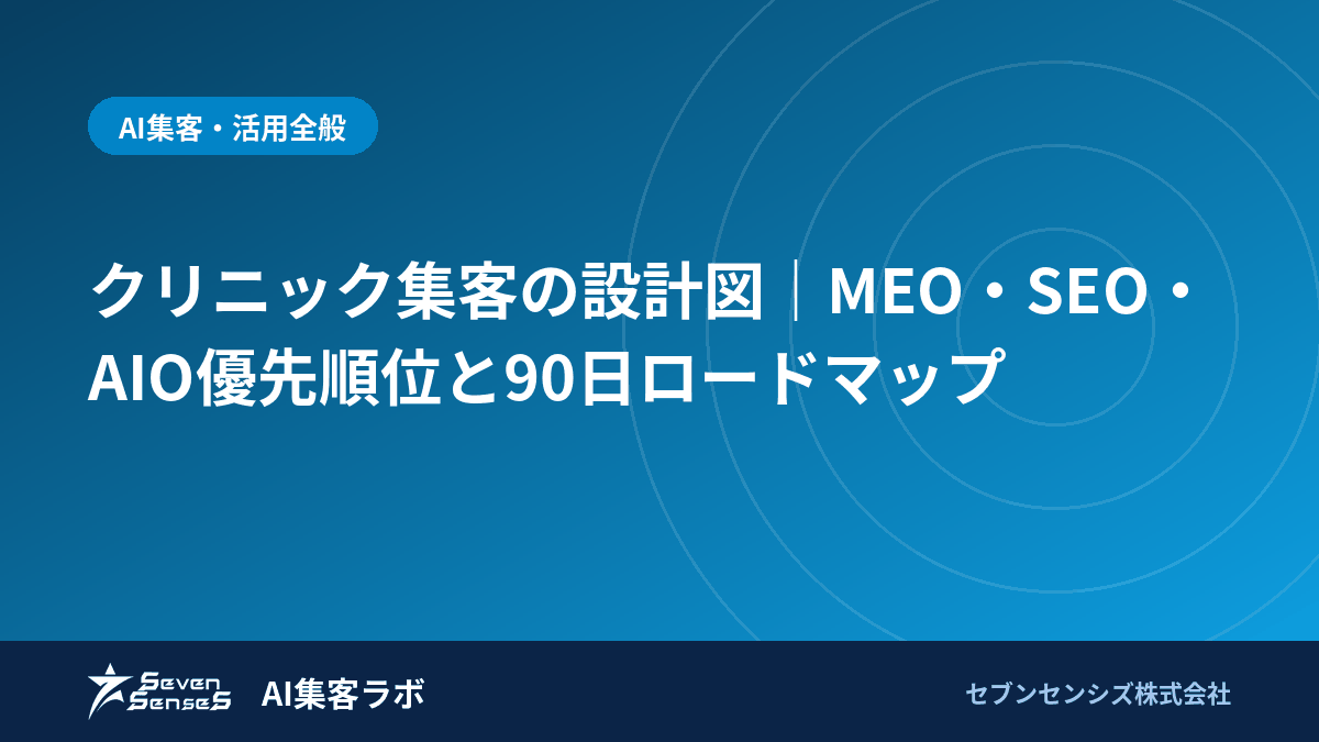クリニック集客の設計図｜MEO・SEO・AIO優先順位と90日ロードマップのアイキャッチ画像